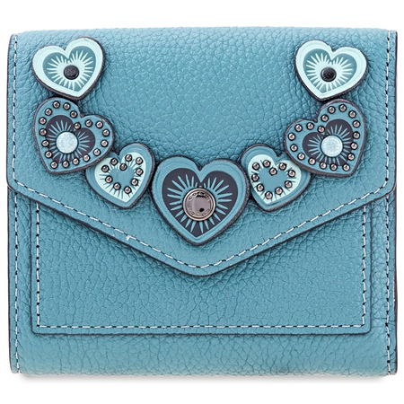 Coach Ladies Leather Chambray Blue Hrt App Sml Wall 29747 DKCMB