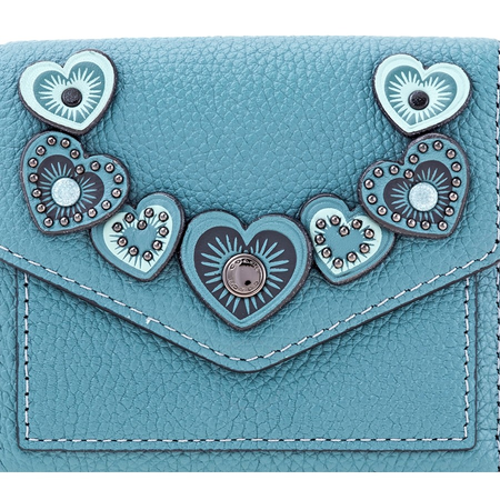 Coach Ladies Leather Chambray Blue Hrt App Sml Wall 29747 DKCMB