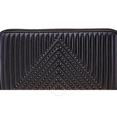 Coach Ladies Leather Coach 1941 Black Quilt W Riv Acc Zip 22940 BPBLK