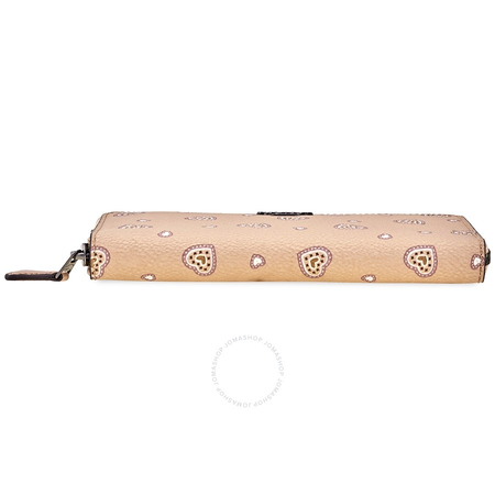 Coach Ladies Zip Around Wallet Leather Beige Wst Hrt Acc Zip 29743 DKNQ1