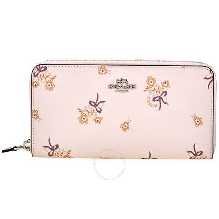 Coach Ladies Zip Around Wallet Leather Ice Pink Flrl Bw Acc Zip 29969 SVNIX