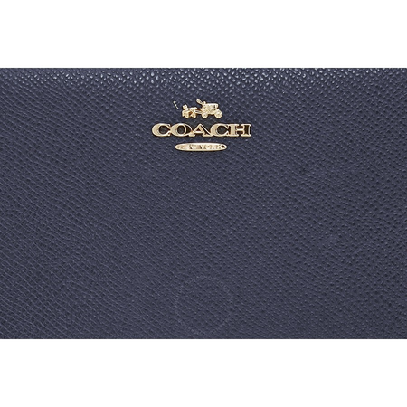 Coach Ladies Zip Around Wallet Leather Navy Co Med Zip Arnd 53981 LINAV