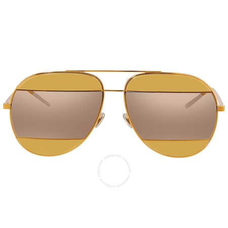 Dior Gold Orange Aviator Unisex Sunglasses DIORSPLIT1 1VT/SQ 59 DIORSPLIT1 1VT/SQ 59