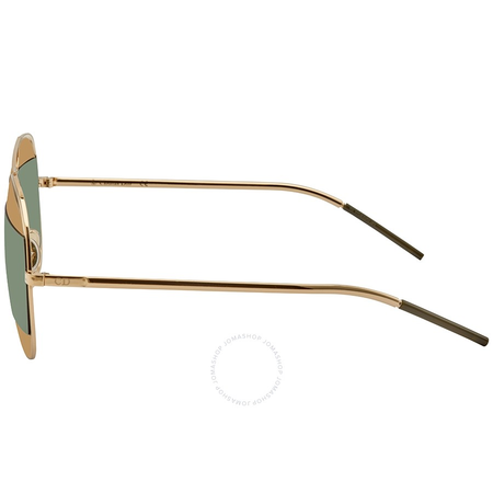 Dior Split Gold, Green Mirror Aviator Sunglasses DIORSPLIT1 50000000 DIORSPLIT1 50000000