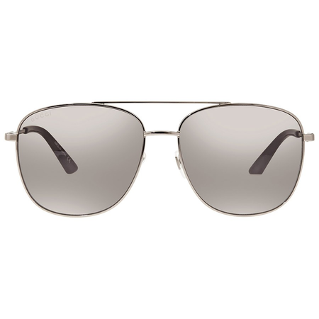Gucci Gucci Silver Square Men's Sunglasses GG0410SK 002 61 GG0410SK 002 61