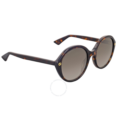 Gucci Brown Gradient Havana Round Sunglasses GG0023S 002 55