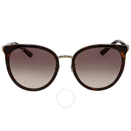 Gucci Brown Gradient Round Sunglasses GG0077SK 003 56