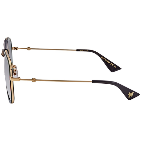 Gucci Gucci Grey Shaded Aviator Unisex Sunglasses GG0062S 015 57 GG0062S 015 57