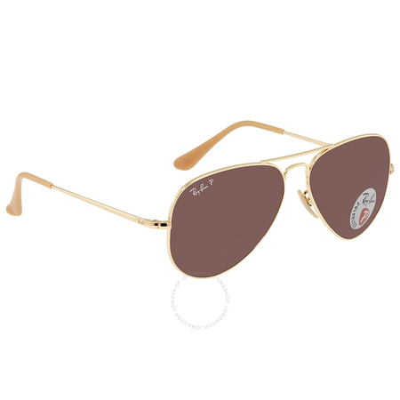 Ray Ban Polarized Purple Classic Aviator Sunglasses RB3689 9064AF 58 RB3689 9064AF 58