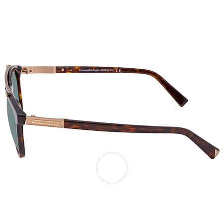 Ermenegildo Zegna Green Polarized Square Men's Sunglasses EZ004452R53