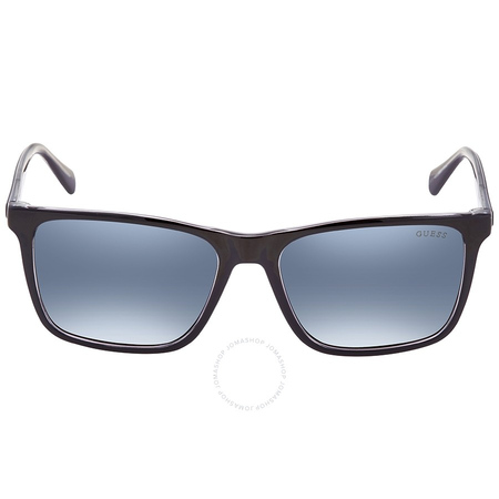 Guess Mirrored Smoke Rectangular Men's Sunglasses GU693505C57