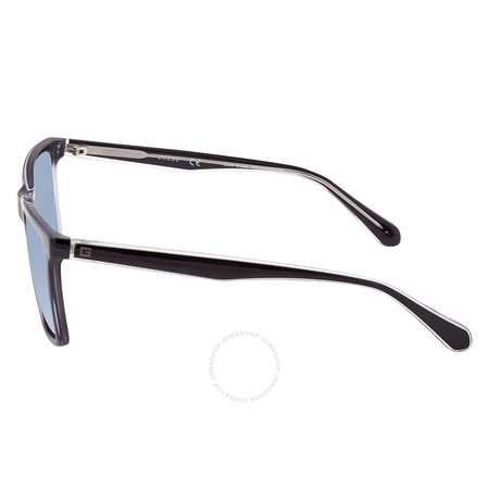 Guess Mirrored Smoke Rectangular Men's Sunglasses GU693505C57