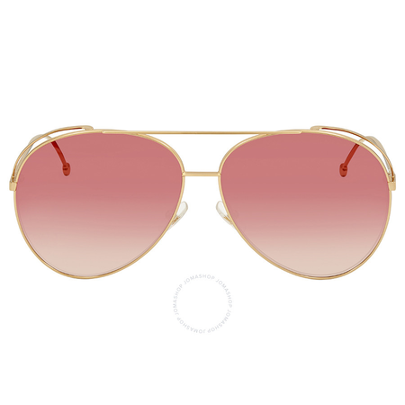 Fendi Run Away Burgundy Gradient Aviator Ladies Sunglasses FF 0286/S 000/3X 63