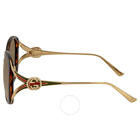 Gucci Brown Gradient Round Sunglasses GG0226SK 003 60 GG0226SK 003 60