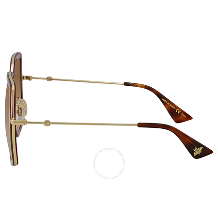 Gucci Brown Gradient Square Ladies Sunglasses GG 0106S 004 56 GG 0106S 004 56