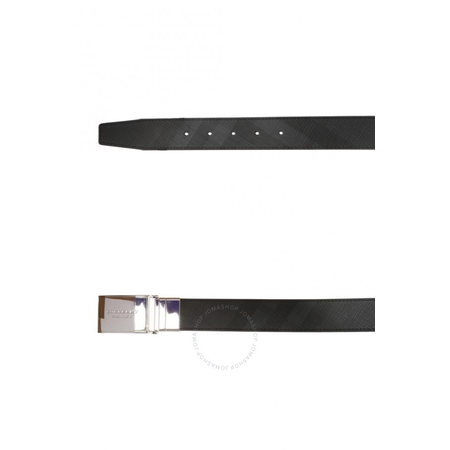 Burberry Check George Reversible Belt in Charcoal/ Black 4056591
