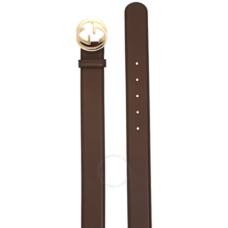 Gucci Ladies Leather Belt with Interlocking G 3.7 cm Gusima Moo 370543 AP00G 2548
