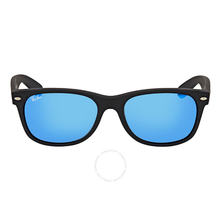 Ray Ban Wayfarer Blue Mirrored Round Men's Sunglasses RB2132 622/17 55-18