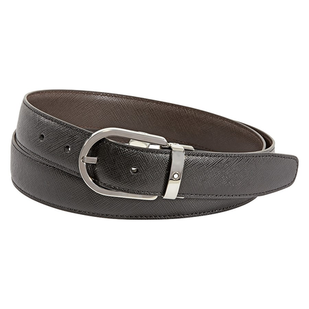 Montblanc Reversible Leather Belt- Black/Brown 113834