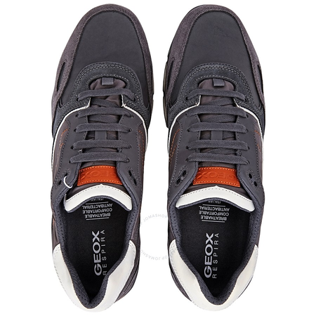 Geox Sandford Grey/Orange Sneaker- Size 44 U44S7A 020FU
