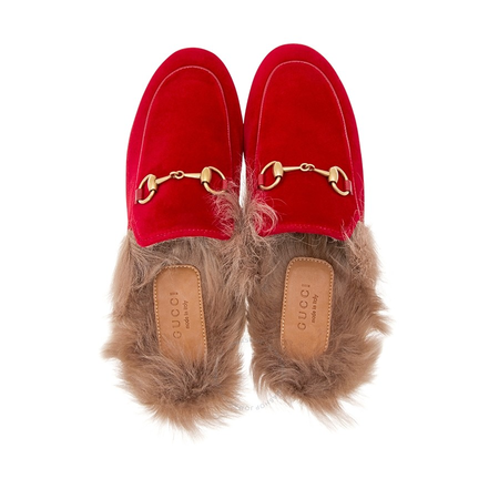 Gucci Princetown Velvet Slipper in Red -GC448657K4D5064523