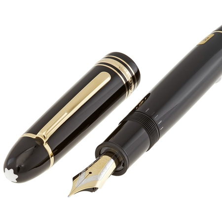Montblanc Meisterstuck Gold Coated Black Piston Fountain Pen 115382