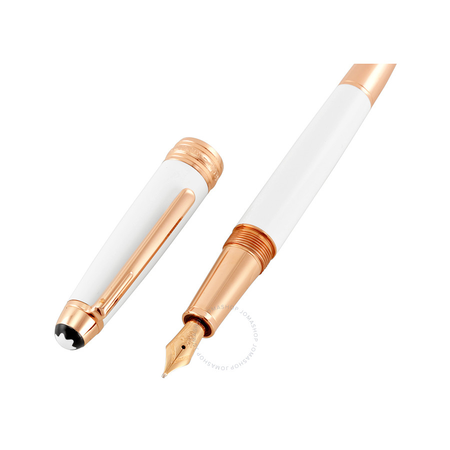 Montblanc Montblanc Meisterstuck White Solitaire 18k Rose Gold Classique Fountain Pen 113323