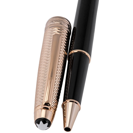 Montblanc Meisterstuck Doue Geometry Champagne Gold-Coated Classique Rollerball Pen 118093