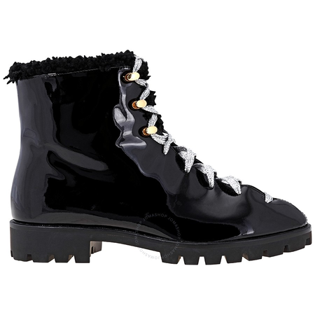 Stella Luna Ladies Splatter Paint Ankle Boots in Black SL318054 99 PATENT