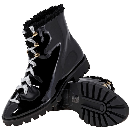 Stella Luna Ladies Splatter Paint Ankle Boots in Black SL318054 99 PATENT