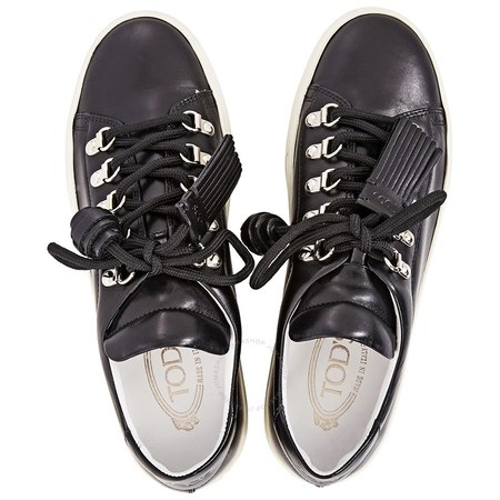Tod's Womens Metallic Finish Sneakers in Black XXW0XK0S160GOCB999