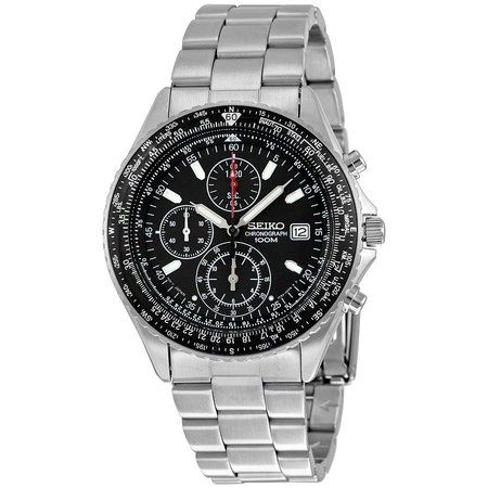 Seiko Chronograph Black Dial Men's Watch SND253