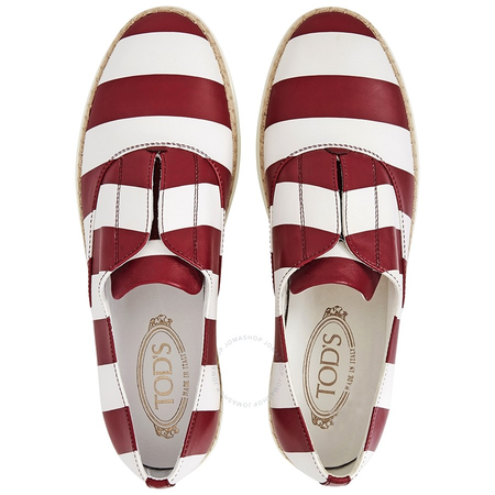 Tod's Womens Slip-on Shoes Leather in White/Dark Amaranth XXW0TV0J98308V096U