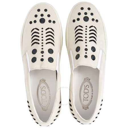 Tod's Womens Suede Slip Ons in Light Putty XXW0XK0O660HR0B016
