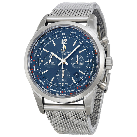 Breitling Transocean Chronograph Unitime Blue Dial Men's Watch AB0510U9-C879SS AB0510U9-C879-159A