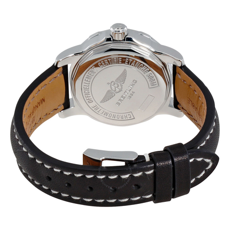 Breitling Colt 33 Silver Dial Black Leather Ladies Watch A7738711-G764 A7738711-G764BKLT