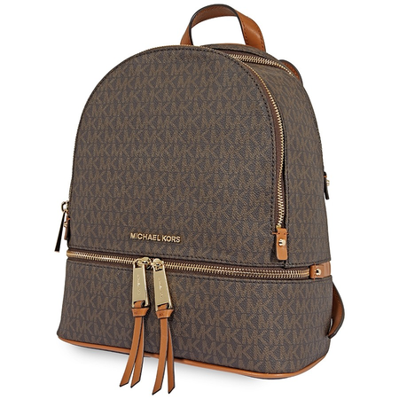 Michael Kors Rhea Medium Logo Print Backpack - Brown 30S7GEZB1B-200