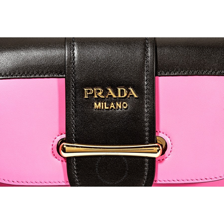 Prada Sidonie Leather Belt-Bag- Black/Pink 1BL021 OJH 2AIX EF0XDF