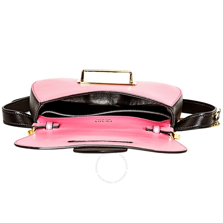 Prada Sidonie Leather Belt-Bag- Black/Pink 1BL021 OJH 2AIX EF0XDF