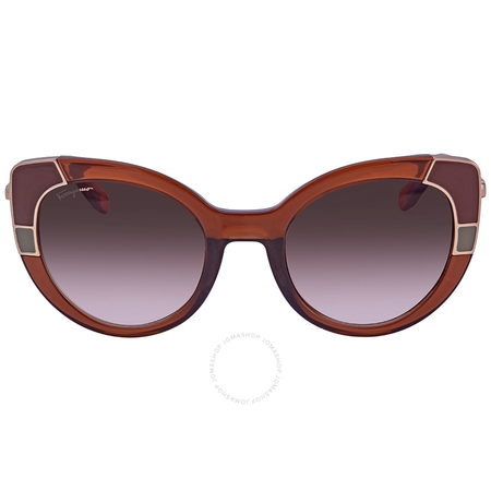 Ferragamo Brown Gradient Cat Eye Ladies Sunglasses SF890S 210 52