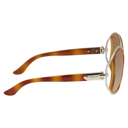 Ferragamo Salvatore Ferragamo Brown Gradient Oval Ladies Sunglasses SF719S21252 SF719S21252
