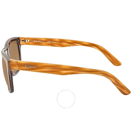 Ferragamo Gradient Brown Square Ladies Sunglasses SF858S52553