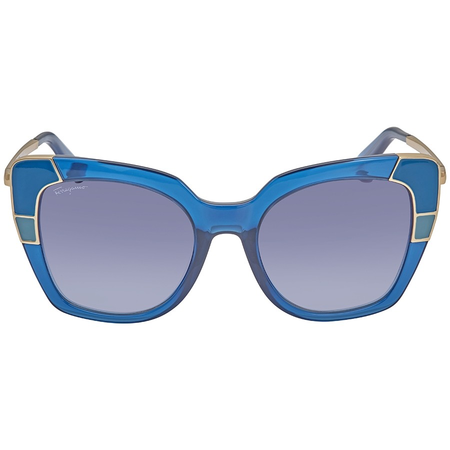 Ferragamo Grey Gradient Cat Eye Ladies Sunglasses SF889S 424 52