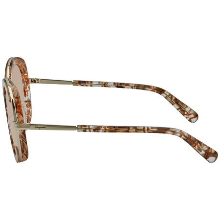Ferragamo Light Grey Shaded Round Ladies Sunglasses SF 164 S 286 56