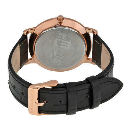 Brooklyn Watch Co. Myrtle Black Dial Black Leather Swiss Quartz Men's Watch MY-RG-BK-BK