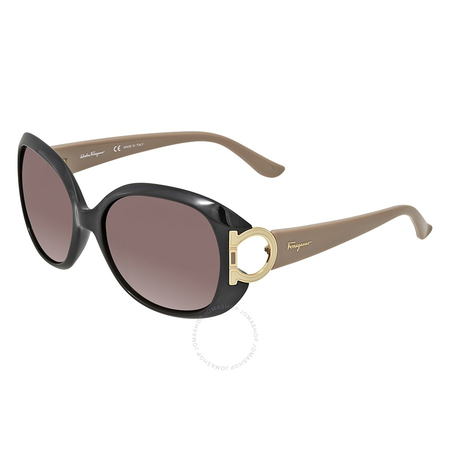 Ferragamo Ferragamo Brown Gradient Oval Sunglasses SF668 001 57 SF668 001 57