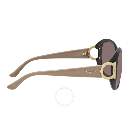 Ferragamo Ferragamo Brown Gradient Oval Sunglasses SF668 001 57 SF668 001 57