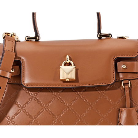 Michael Kors Gramercy Chain Embossed Satchel- Acorn 30S9GG7S2Y-203