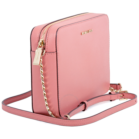 Michael Kors Jet Set Large Saffiano Leather Crossbody- Rose 32T8TF5C4L-622