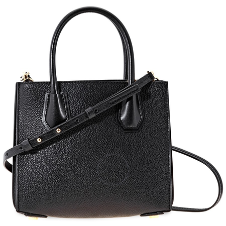 Michael Kors Mercer Medium Pebbled Leather Crossbody Bag- Black 30F8GM9M2T-001